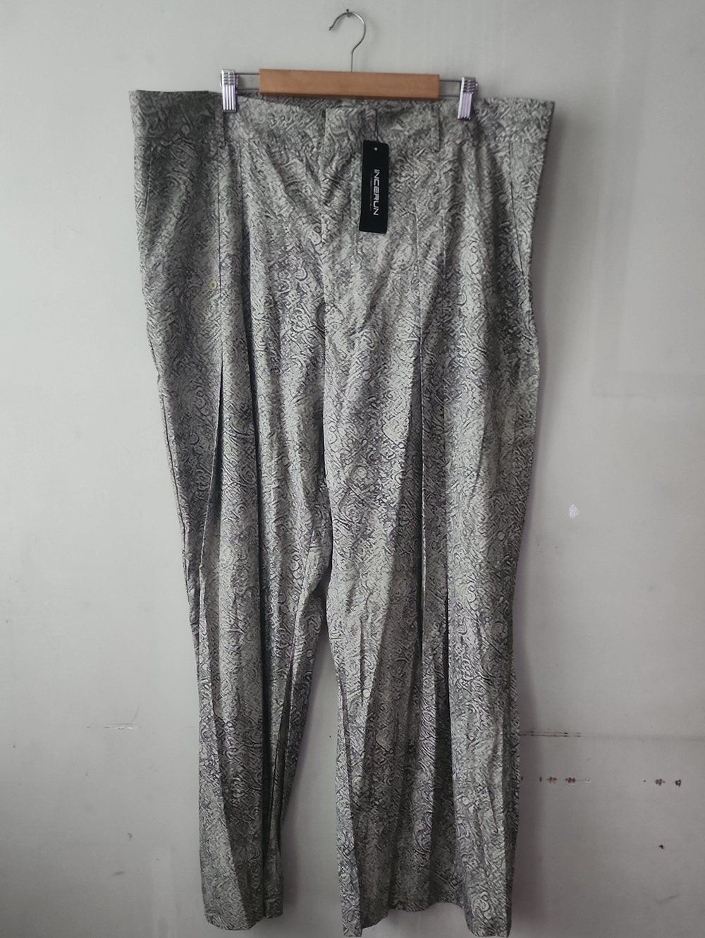 Men's Gray Patterned Dress Pants by NECELAN